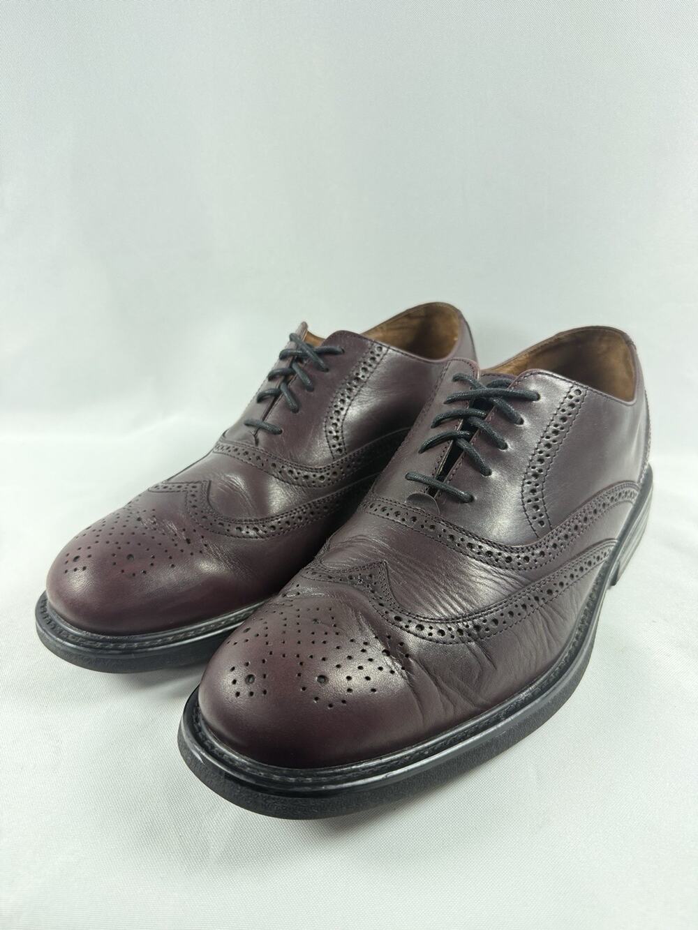 Florsheim Imperial Mens 10.5 M Burgundy Wingtip Brogue Oxford Leather Shoes